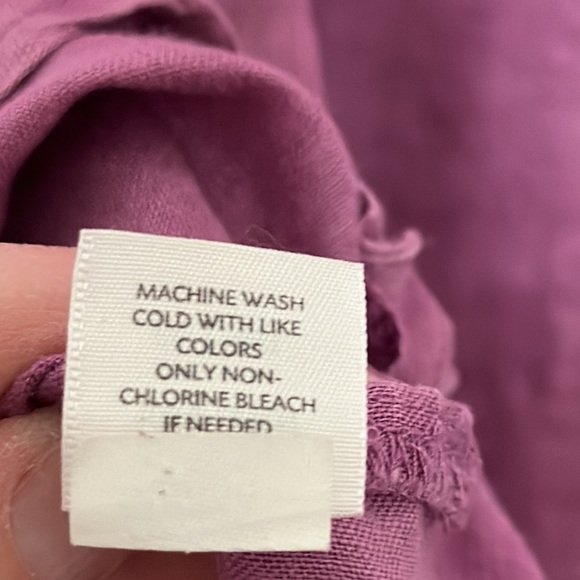 J. Jill Linen Button Front Purple Blouse Size M - Picture 7 of 7